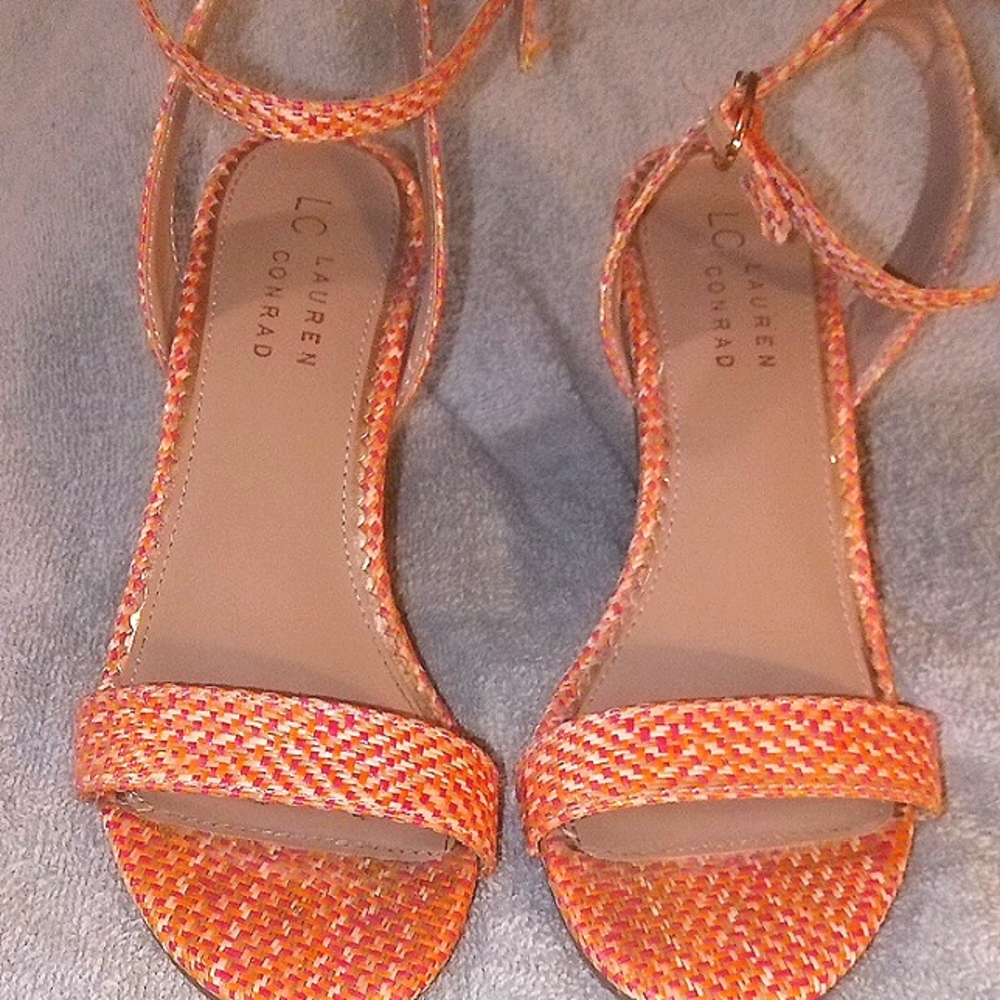 LC Lauren Conrad Orange Woven Sandals